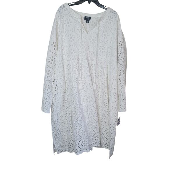 New June + Vie white eyelet sheath midi dress 3X 30/32 - Picture 15 of 15